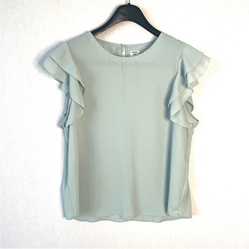 Aritzia Sunday Best Ruffle Sleeve Blouse